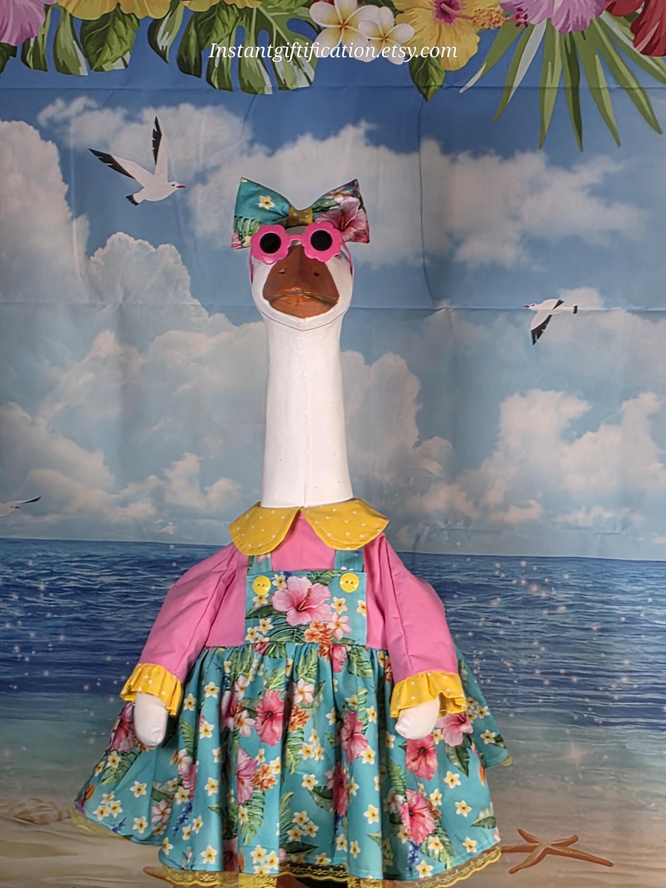 Spring / Summer / Foral Porch Goose Dress With Hair Bow, Wig and Pink ...