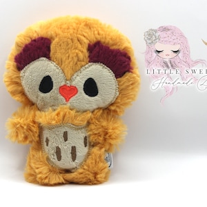 Owl Stuffie,  Owl Stuffed Animal, Owl Soft Toy, Stuffed Toy Animal, Cuddle Plush Owl, Handmade Stuffed Animal, Mustard Stuffed Owl