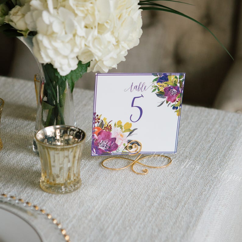 Set of 12 Gold Wedding Table Number Holders Table Number Etsy