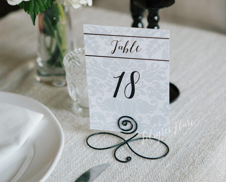 Set Of 15 Black Table Number Holders For Wedding Reception Etsy