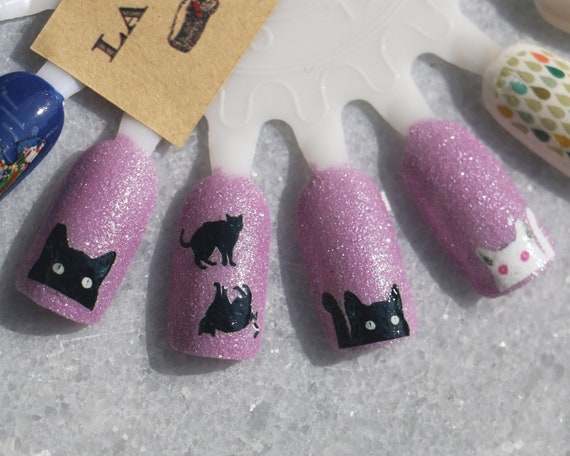 Nail Decal : Black Cats Water Nail Decals Sale | Etsy