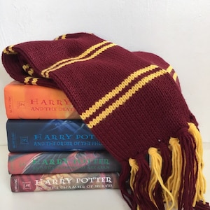 Striped Hand Knit Scarf