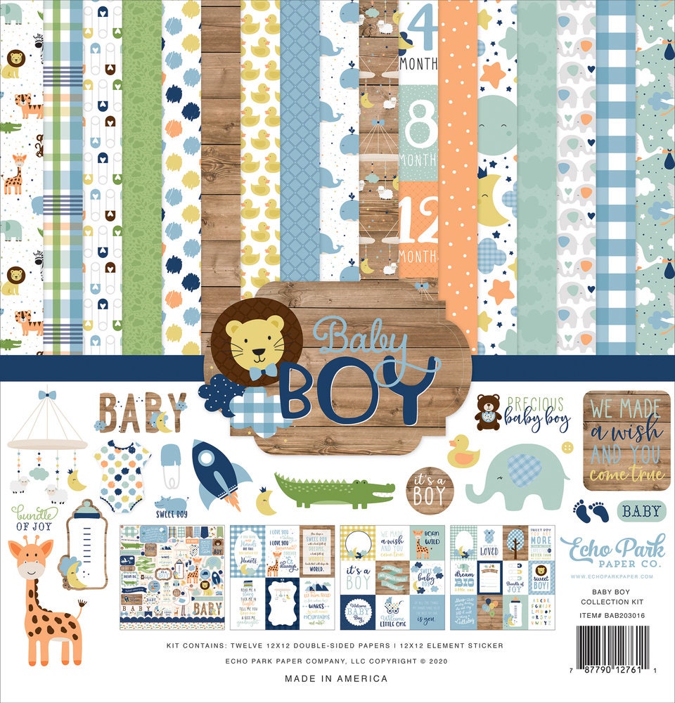 Rock-A-Bye Baby Boy Cardstock Stickers 12X12