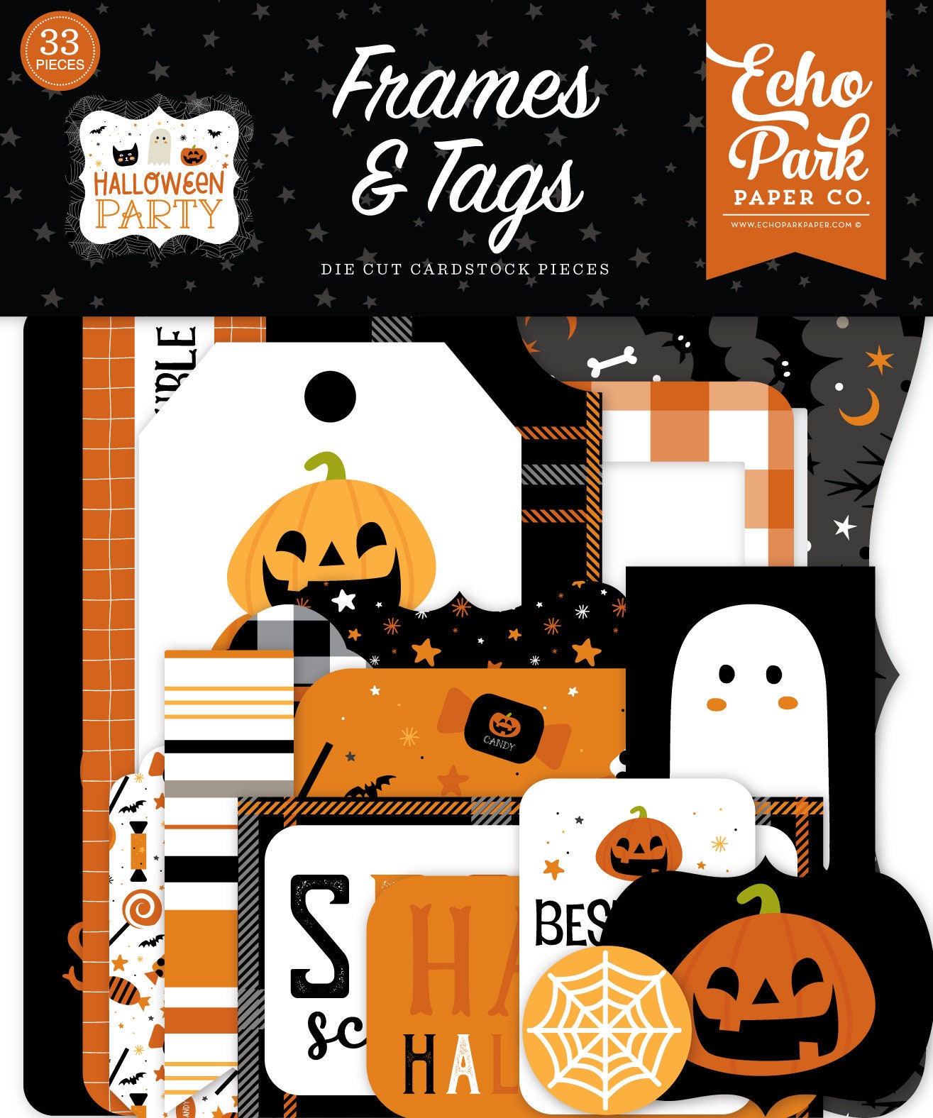 Echo Park HALLOWEEN PARTY Collection Frames & Tags 33 Pieces -  Portugal