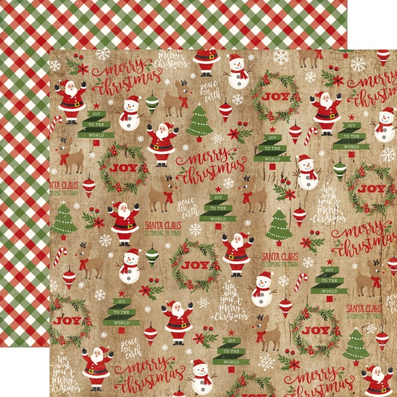 5 Assorted Sheets Echo Park Paper Co. A Perfect CHRISTMAS