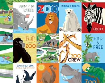 ¡6 hojas surtidas! Colección Aventuras del Zoológico de Carta Bella Paper Co., hojas de doble cara de 30 x 30 cm, para scrapbooking y manualidades con temática del zoológico.