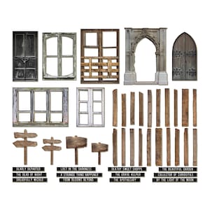 Tim Holtz idea-ology Baseboards, Halloween 2024, 43 Pieces, Vintage Inspired Halloween Mixed Media/Assemblage
