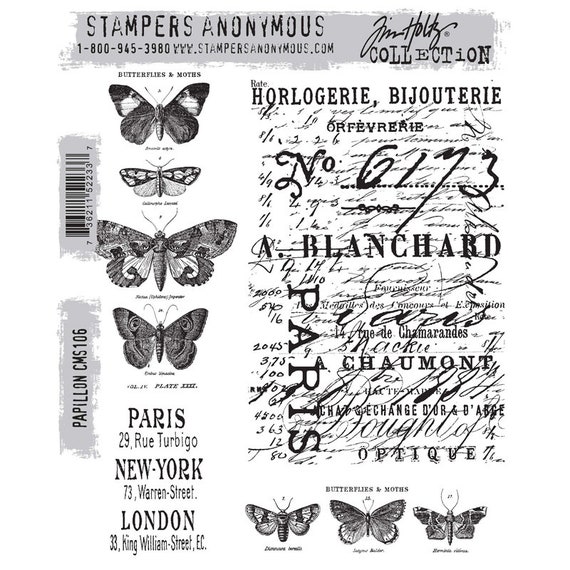 Tim Holtz Vintage Tickets Cling Red Rubber Stamps