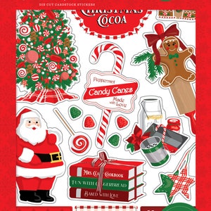 Carta Bella CHRISTMAS CHEER Collection Sticker Book, 16 Pages, Christmas Scrap and Papercraft, Retro Christmas Sticker Book