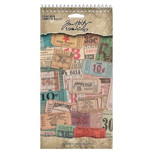 Tim Holtz idea-ology Ticket Book, Vintage Inspired Paper Tickets, 104 Tickets, Tim Holtz Ticket Book, Junk Journaling and Papercrafting