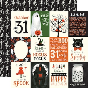 4 Assorted Sheets! Echo Park Paper Co. TRICK or TREAT Collection, 12X12 Double-sided Paper, Halloween Scrapbook, Halloween Papercraft