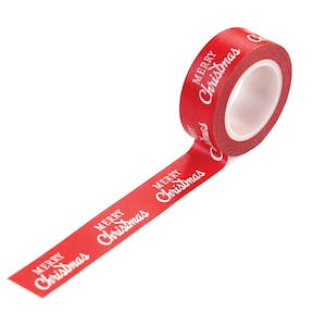 Carta Bella Merry Christmas Collection Decorative Tape, "Merry Christmas" Tape, Retro/Vintage Christmas Papercraft, Merry Christmas Tape