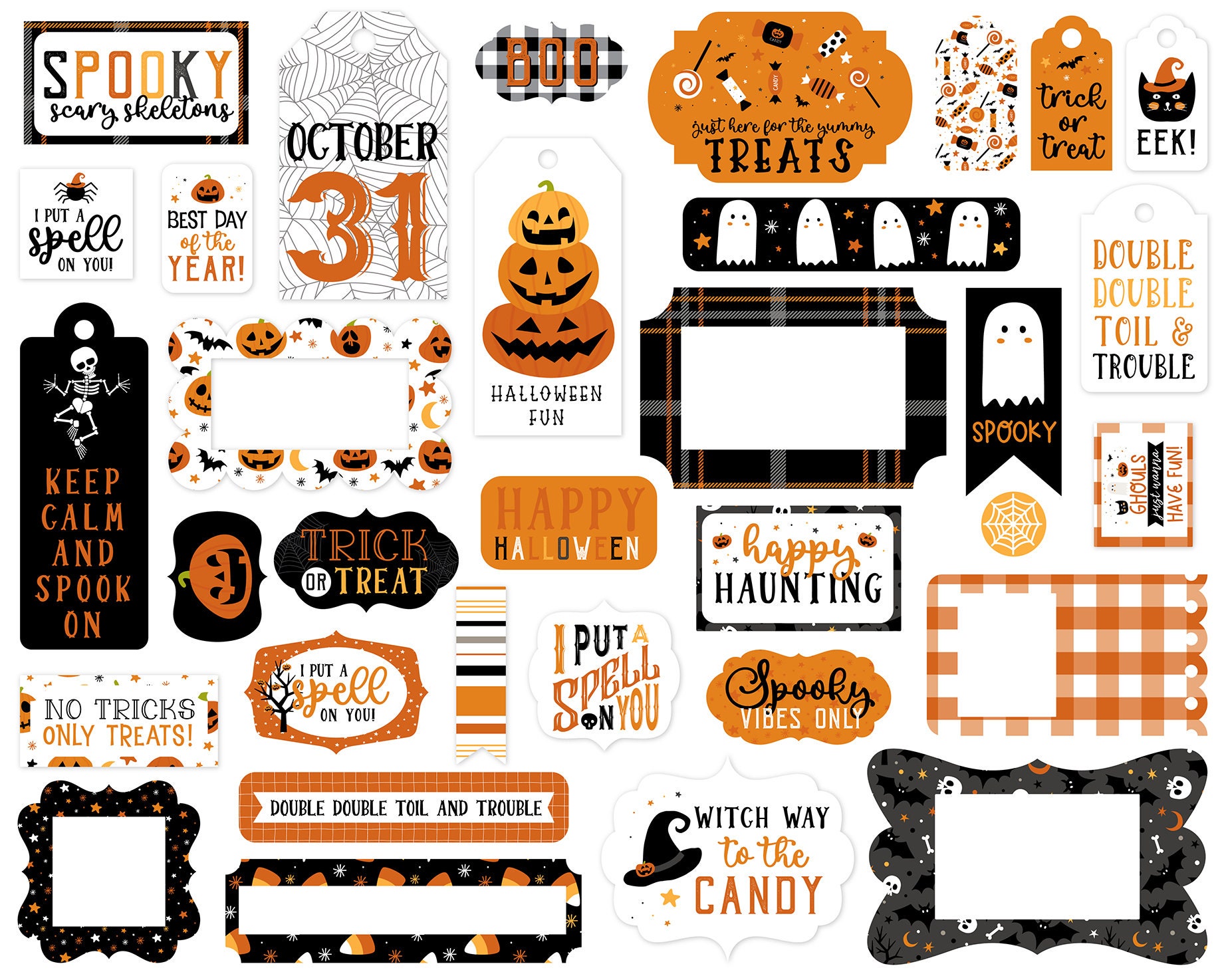 Echo Park HALLOWEEN PARTY Collection Frames & Tags 33 Pieces -  Portugal