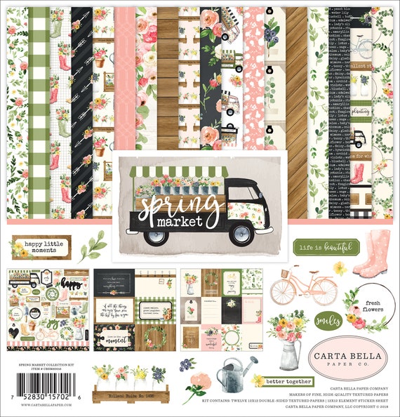 Carta Bella Paper Co. Spring Market Collection Kit, Twelve 12X12