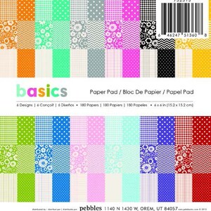 American Crafts 6" X 6" Pebbles Basics Paper Pad