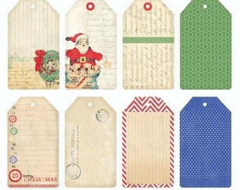 Melissa Frances Christmas Tag Collection, 16 Vintage/Retro Style Christmas Tags