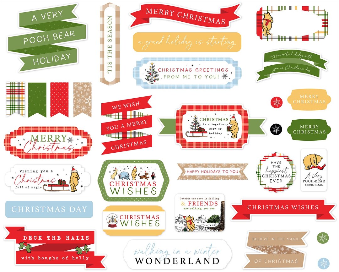 Echo Park Paper Co. Winnie the POOH Christmas Collection Titles ...