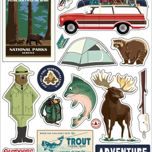 Carta Bella OUTDOOR ADVENTURES Collection Puffy Stickers, Outdoor Adventures Puffy Stickers, OUTDOOR Adventures Scrap and Papercraft