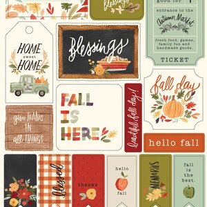 Carta Bella HELLO Autumn Collection Chipboard Phrases, Fall/Autumn Theme Scrapbook and Papercraft, Fall Chipboard Die Cut Phrases