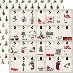 9 Assorted Sheets! Carta Bella Paper Co. Christmas MARKET Collection, 12X12 Double-sided Sheets, Market/Farmhouse Christmas Papercraft