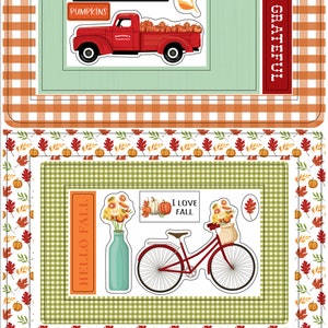 Carta Bella WELCOME Autumn Collection Chipboard Frames, Fall/Autumn Theme Scrapbook and Papercraft, Fall Chipboard Frames and Die Cut Pieces
