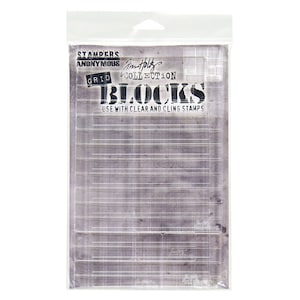 Acrylic Stamp Block, Stamping Block for Clear Rubber Stamps Grid