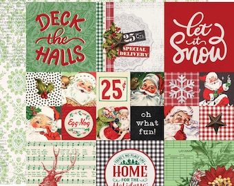 9 Assorted Sheets! Simple Stories Simple Vintage Dear Santa Collection, 12X12 Double-sided Sheets, Retro/Vintage Christmas Papercraft