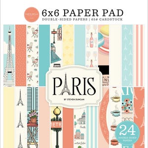 Carta Bella PARIS Collection 6 X 6 Paper Pad, 24 double-sided sheets, Paris Theme Scrap/Card-Making/Papercraft