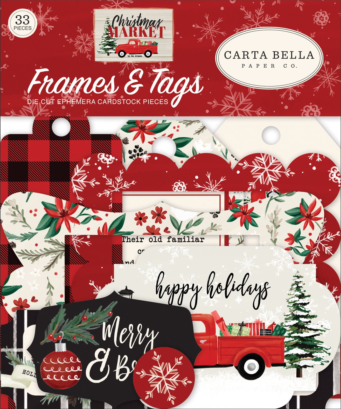 Carta Bella  Merry Christmas Scrapbook Frames & Tags – Scrapbook
