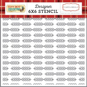 Carta Bella COWBOY COUNTRY Designer 6X6 Stencil, Wild, Wild West Stencil, Cowboy/Wild West Theme Scrapbooking, Cardmaking, and Papercrafting