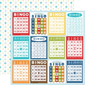 10 Assorted Sheets! Carta Bella Paper Co. FAMILY Night Collection, 12X12 Double-sided Sheets, Retro Family Fun Theme Scrap and Papercraft