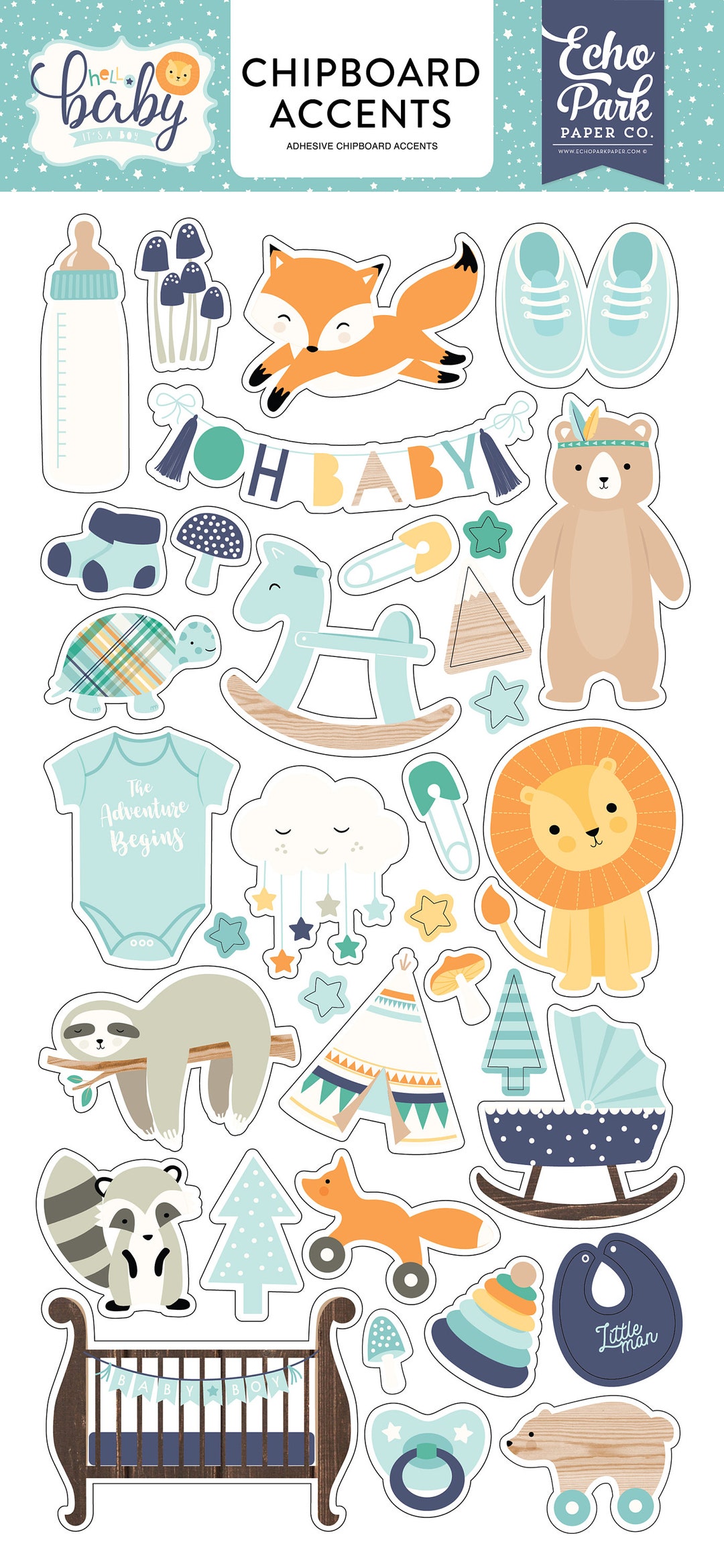 Echo Park - Welcome Baby Boy - Puffy Stickers