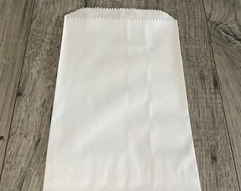 25 Glassine Lined White Paper Bags, 4 3/4 X 6 3/4.  Goody Bags, Favor Bags for Party, Wedding, Shower