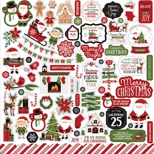 Echo Park Christmas Magic Puffy Stickers - 3D Holiday Scrapbooking & Card Decorations