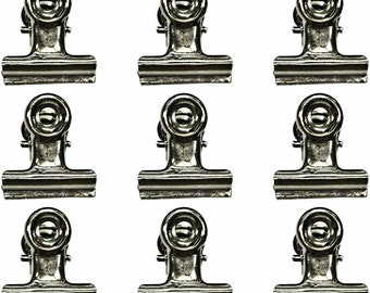 Tim Holtz idea-ology Hinge Clips, 15 Pieces, Vintage Inspired Assemblage, Antique Nickel Small Hinge Clips, Tim Holtz Hinge Clips