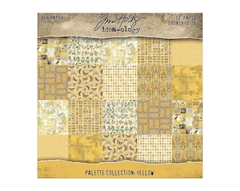 Tim Holtz® Idea-ology® Palette Collection: Yellow, 8" x 8" Paper, 12 Double-Sided Papers, Tim Holtz Scrapbooking/Junk Journals/Mixed Media