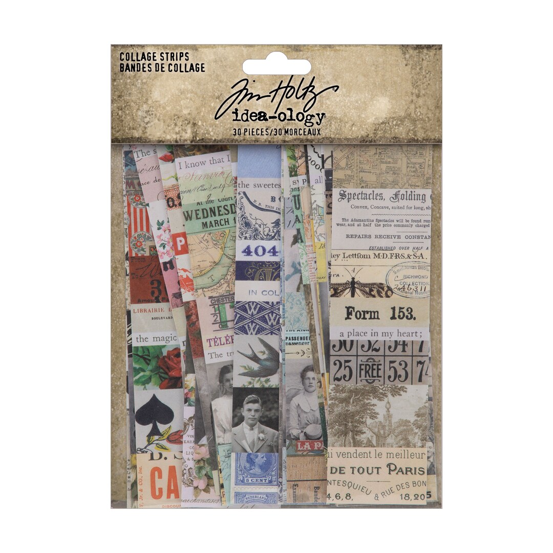 Tim Holtz Ideaology Collage Strips 30 Pieces Vintage Etsy