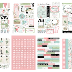 Carta Bella Flower GARDEN Collection Sticker Book, 16 Pages, Flower Market/Flower Garden Theme Papercraft, Flower GARDEN Sticker Book