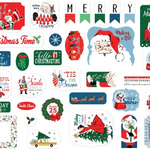 Carta Bella Merry Christmas Collection Ephemera, 33 Pieces, Christmas Die Cuts, Christmas Scrap and Papercraft