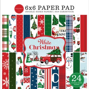 Carta Bella White Christmas Collection 6X6 Pad, 24 Double-sided Patterned Sheets, Christmas/Holiday Theme Scrap and Papercraft/Cardmaking