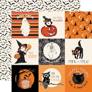6 Assorted Sheets! Carta Bella Halloween FUN! Collection, 12X12 Double-sided Halloween Scrapbook, Halloween Papercraft, Retro Halloween