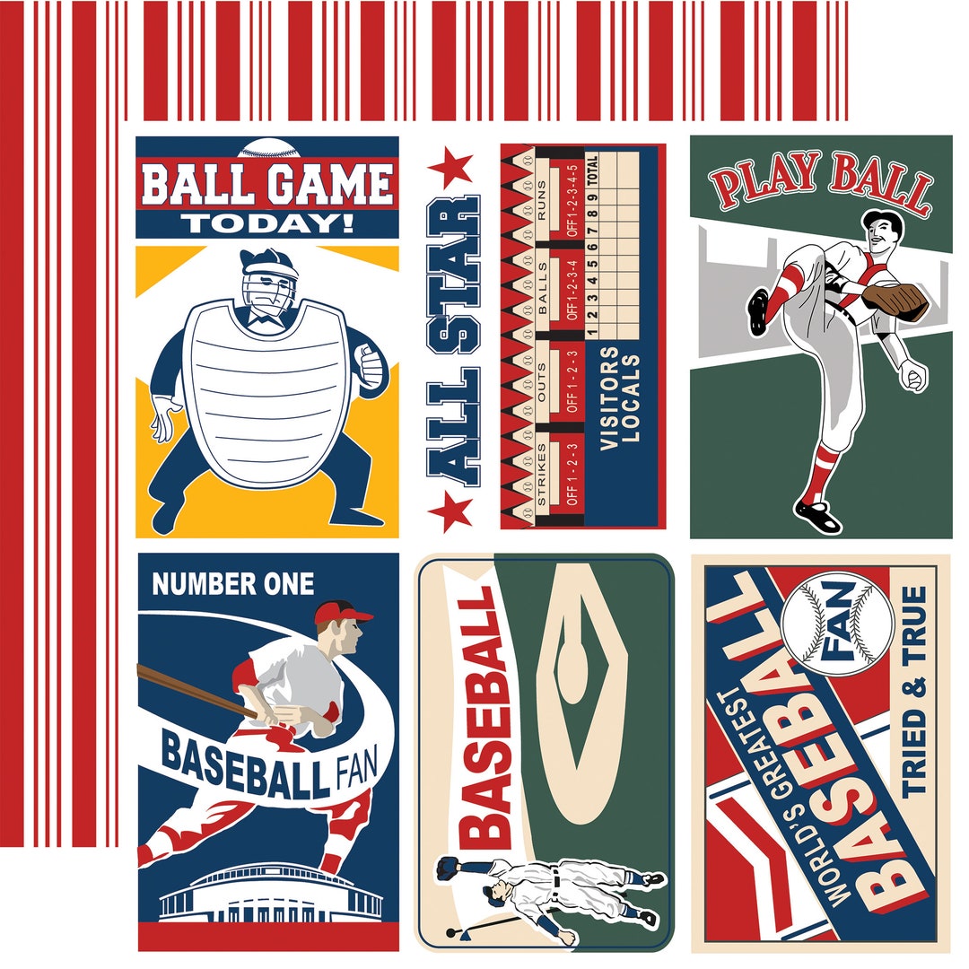 6 Assorted Sheets! Carta Bella Home Run Collection, 12X12 Double-sided ...