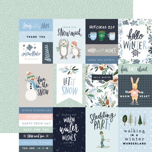 8 Assorted Sheets! Carta Bella Winter MARKET Collection, 12X12 Double-sided Winter/Snow Scrapbook, Winter/Snow Papercraft