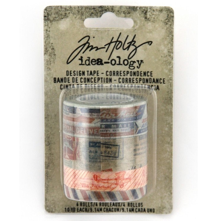 Design Tape by Tim Holtz Idea-ology, Correspondence, Adhesive Backed, Rol - 1