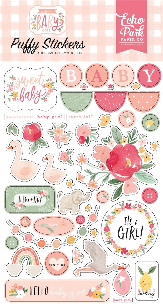 Welcome Baby Boy Puffy Stickers - Echo Park Paper Co.