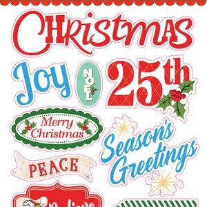 Carta Bella A Very Merry Christmas Collection Enamel Phrases, Christmas/Holiday Scrapbooks, Cards and Papercrafts