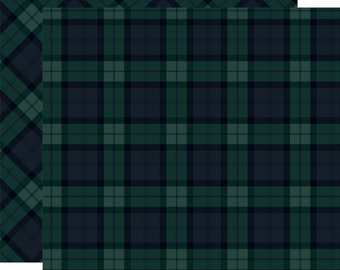 5 Assorted Sheets! Carta Bella Paper Company Tartan No. 2 Collection, 12X12 Double-Sided Sheets, Plaid Paper, Plaid Scrapbook