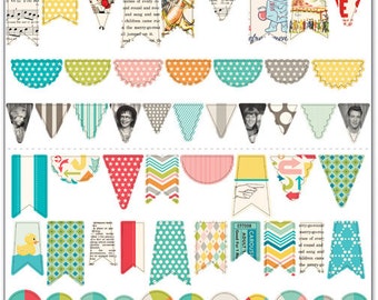 October Afternoon Midway Collection, Sew Fun Banners, Scrapbooking and Paper Crafting Supplies, Embellishments, Carnival/Fair Theme