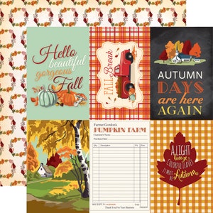 8 Assorted Sheets! Carta Bella FALL Break Collection, 12X12 Double-sided Retro Autumn/Fall Scrapbook, Autumn/Fall Papercraft