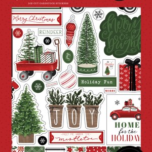 Carta Bella HOME for Christmas Collection Sticker Book, 16 Pages, Christmas Scrap and Papercraft, Farmhouse Christmas Sticker Book